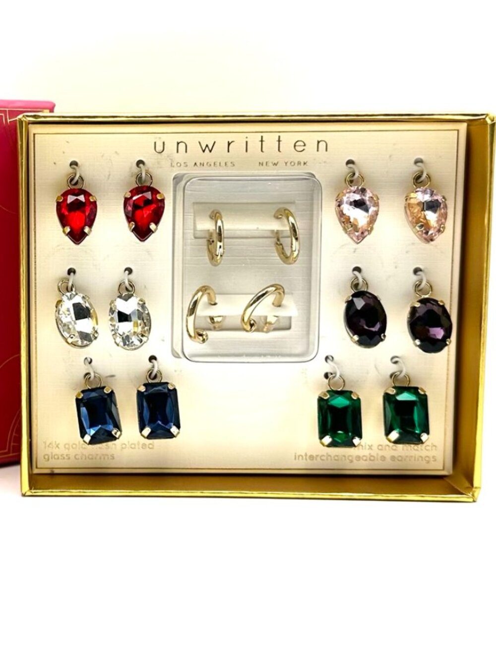 Unwritten Interchangeable Earring Set in 14K Gold Flash-Plated. NIB